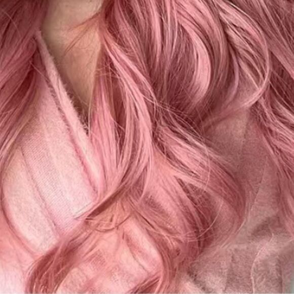 🔥🔥 Blonde unicorn pink curly long 26 inch wig ,darker roots as seen in pics. - Picture 8 of 9